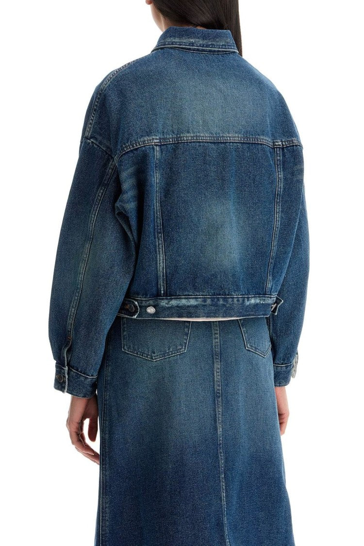A.P.C. Cropped Denim Jacket With Traditional Collar