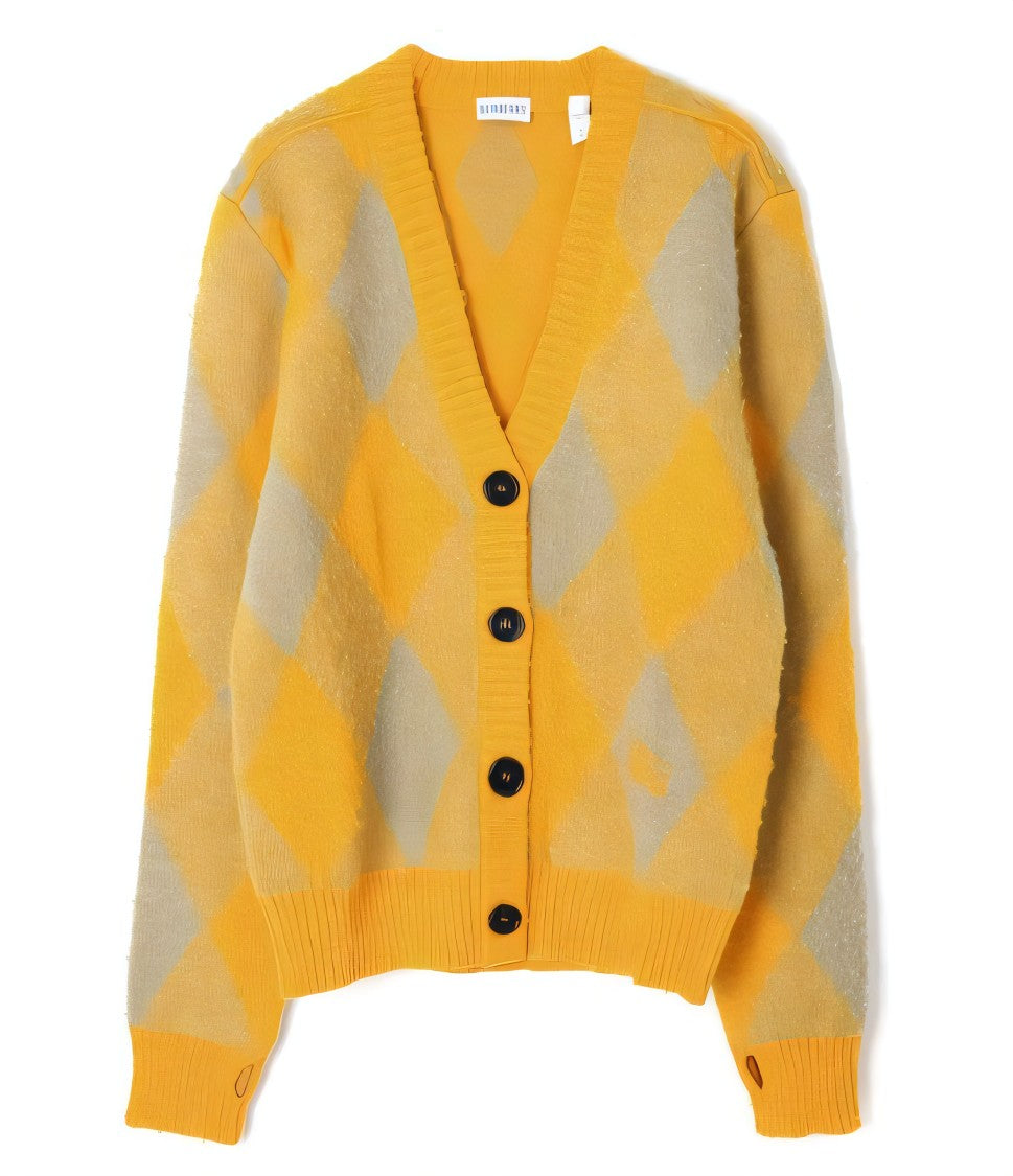 Burberry Argyle Pattern Wool Cardigan With V-Neckline