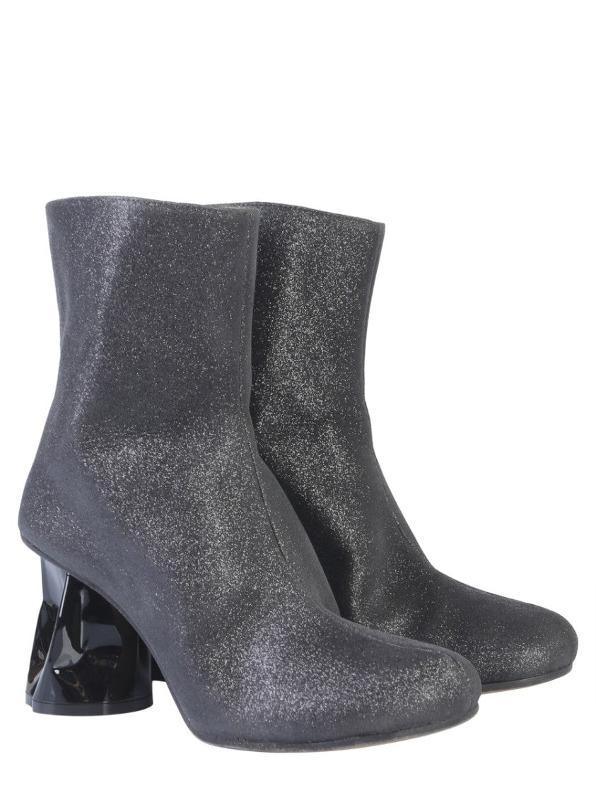 Maison Margiela Ankle Boot With Crushed-Effect Block Heel