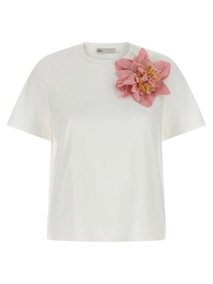 Tory Burch White Cotton Crewneck T-Shirt