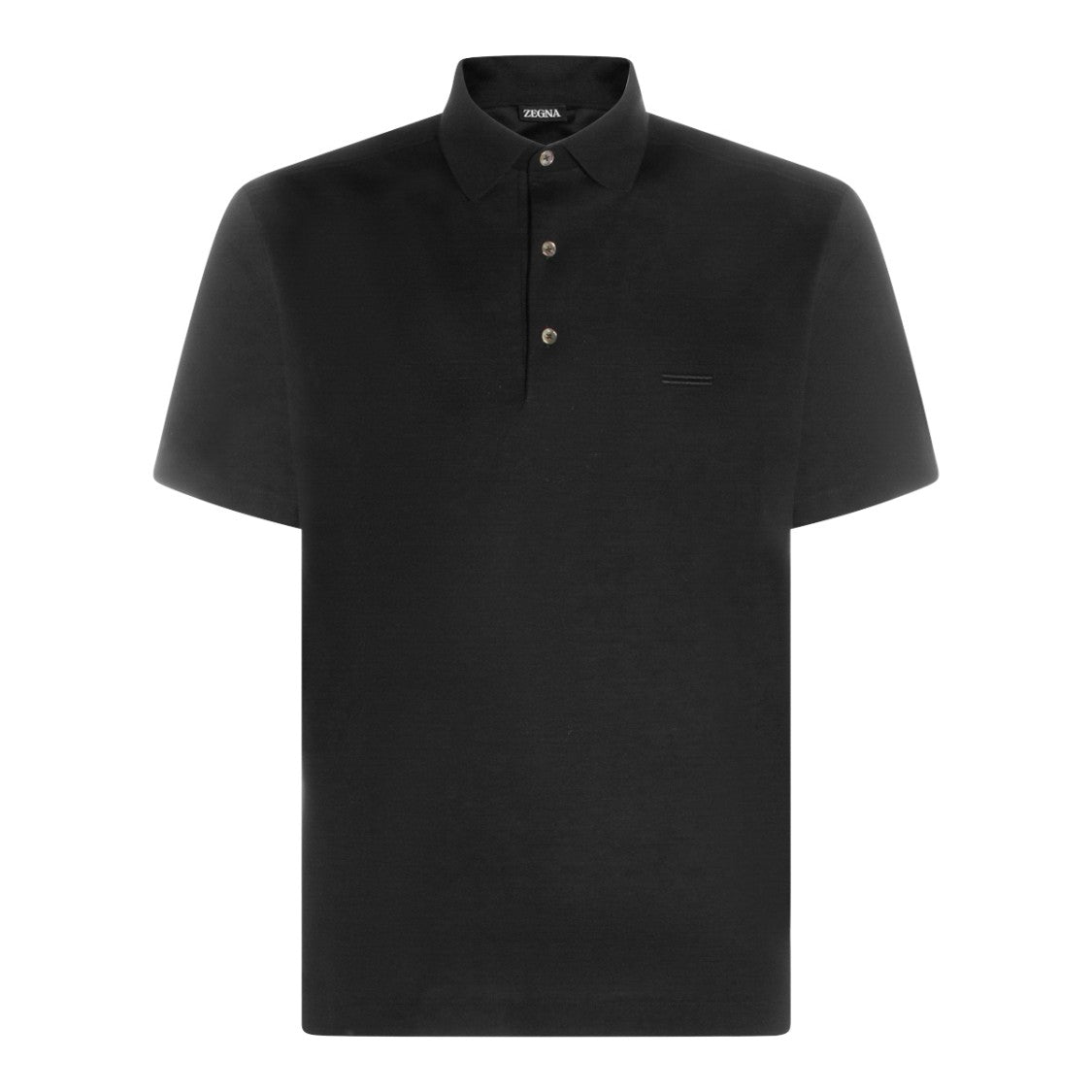 Zegna Black Cotton Polo Shirt