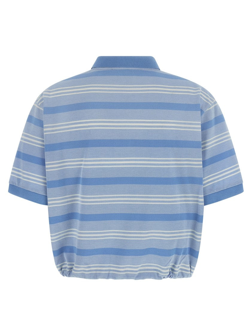 Prada Cropped Striped Polo Shirt