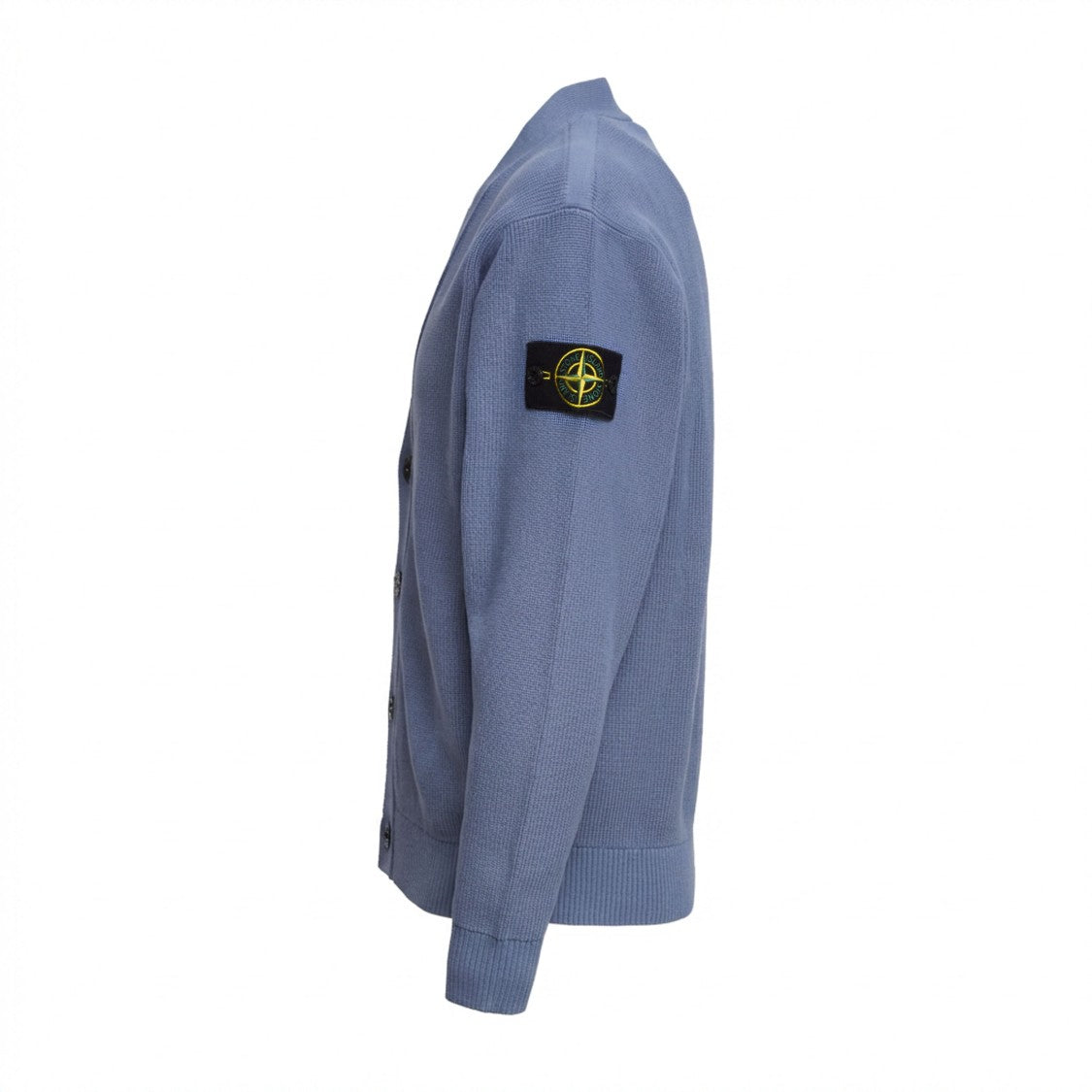 Stone Island Ribbed Cotton Cardigan With V-Neck