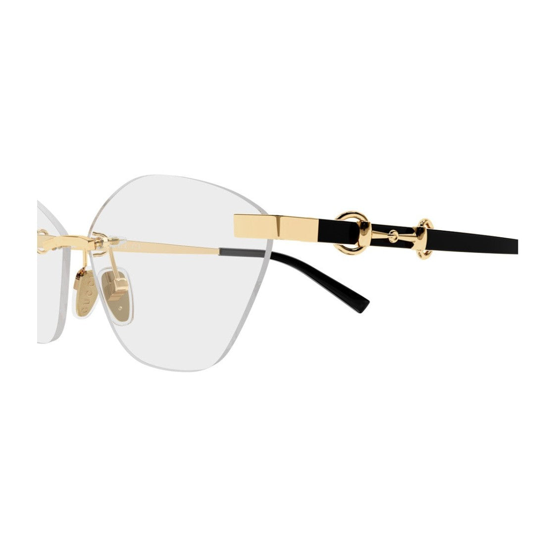 Gucci Gold Black Gg2050o Metal Geometric Eyewear