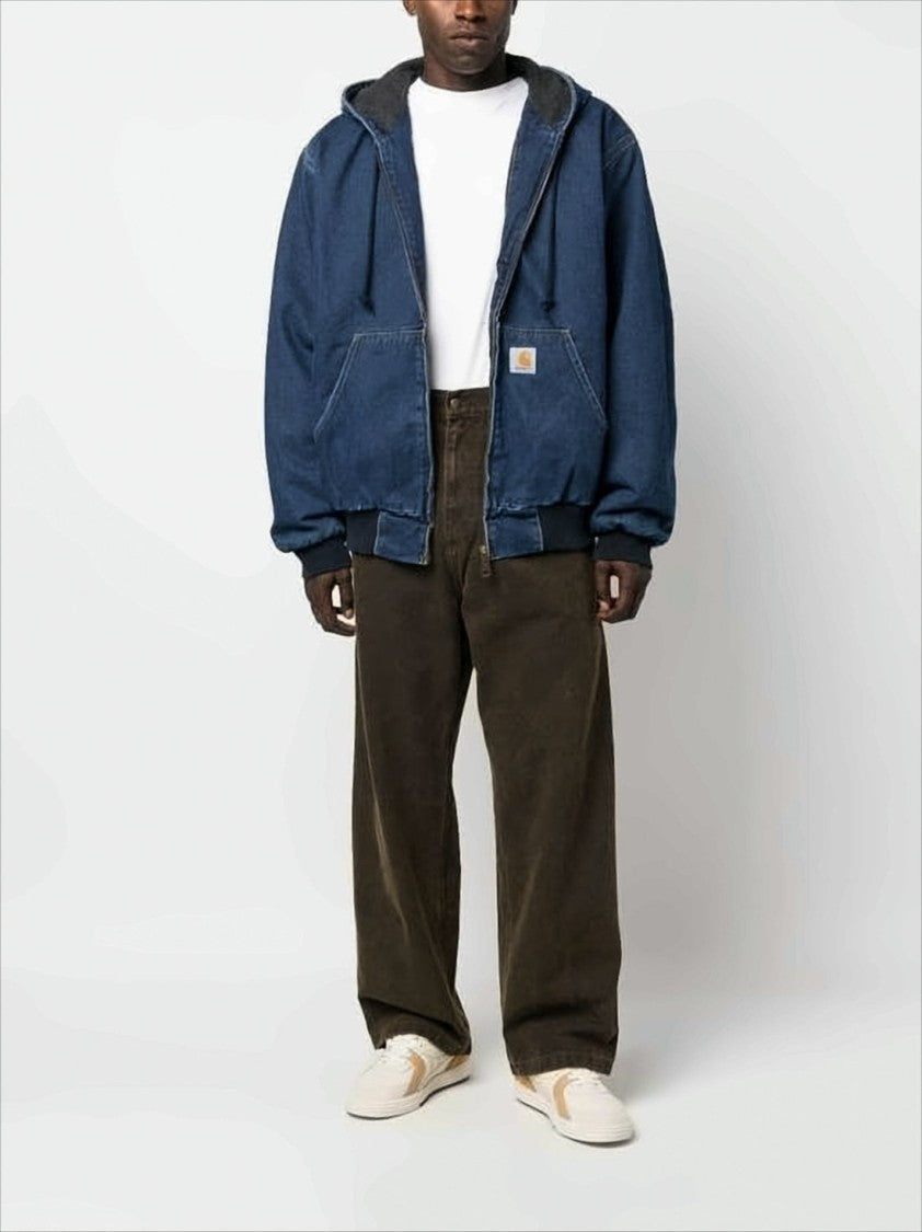 Carhartt Wip Hooded Denim Jacket With Relaxed Silhouette
