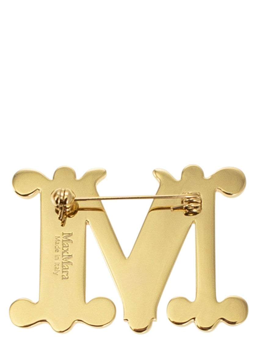 Max Mara Bath2 - Monogram Brooch With Crystals