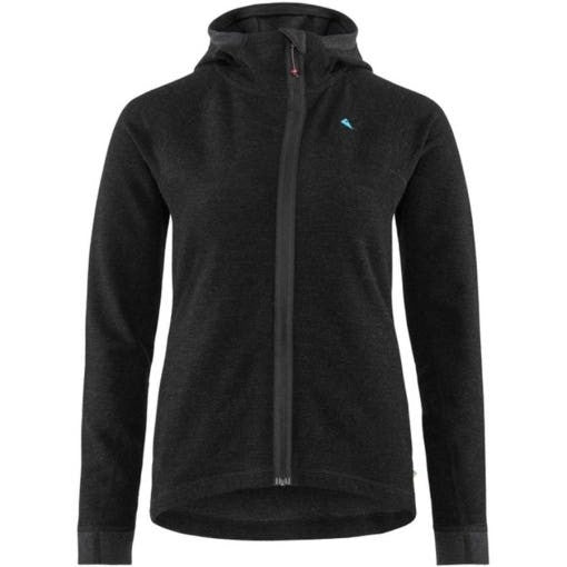 Klattermusen Fitted Minimalistic Black Jacket With Hood And Textured Fabric