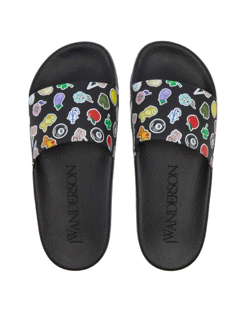 J. W. Anderson Sticker Logo Slides Sandals