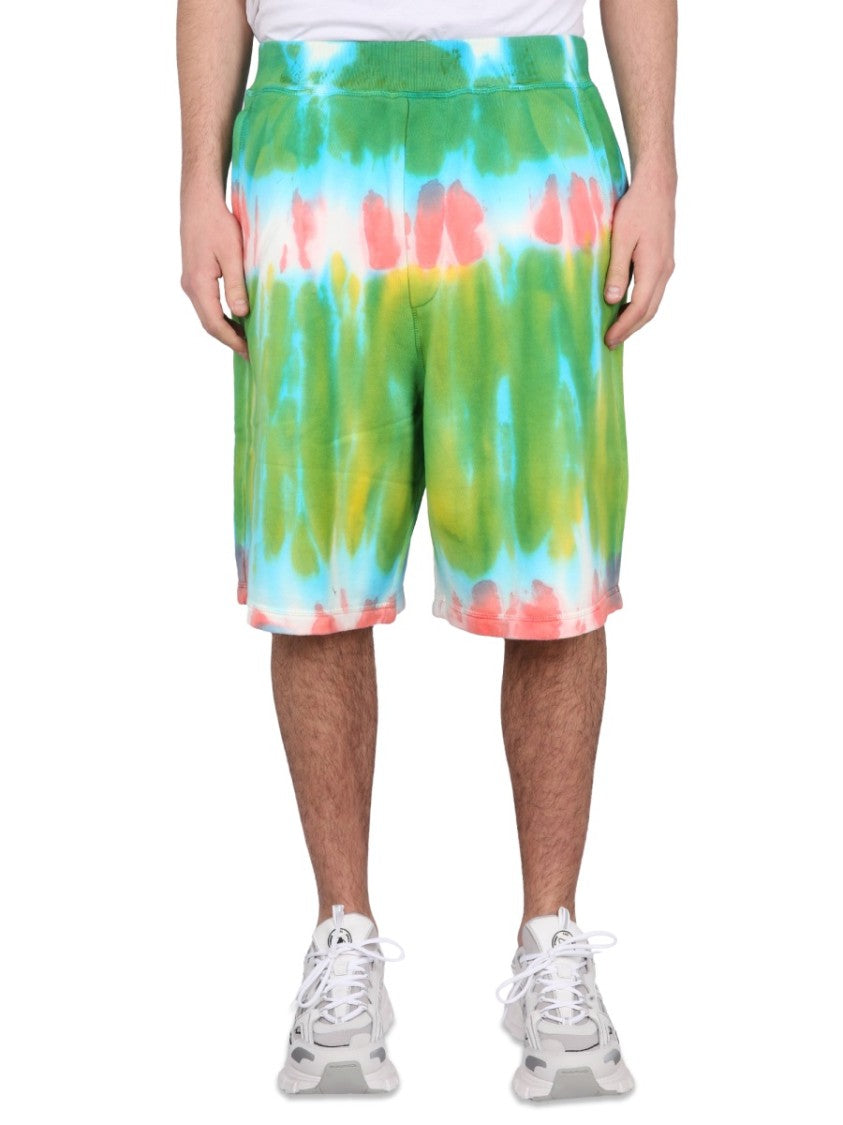 Dsquared2 Bermuda Shorts With Vibrant Tie-Dye Pattern