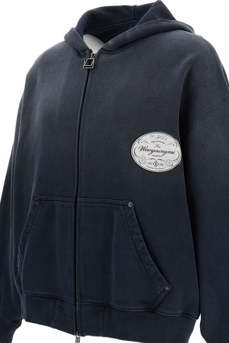 Wooyoungmi Cotton Full-Zip Hoodie With Embossed Logo