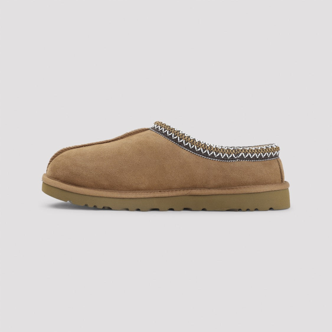 Ugg Soft Suede Slippers With Zigzag Trim