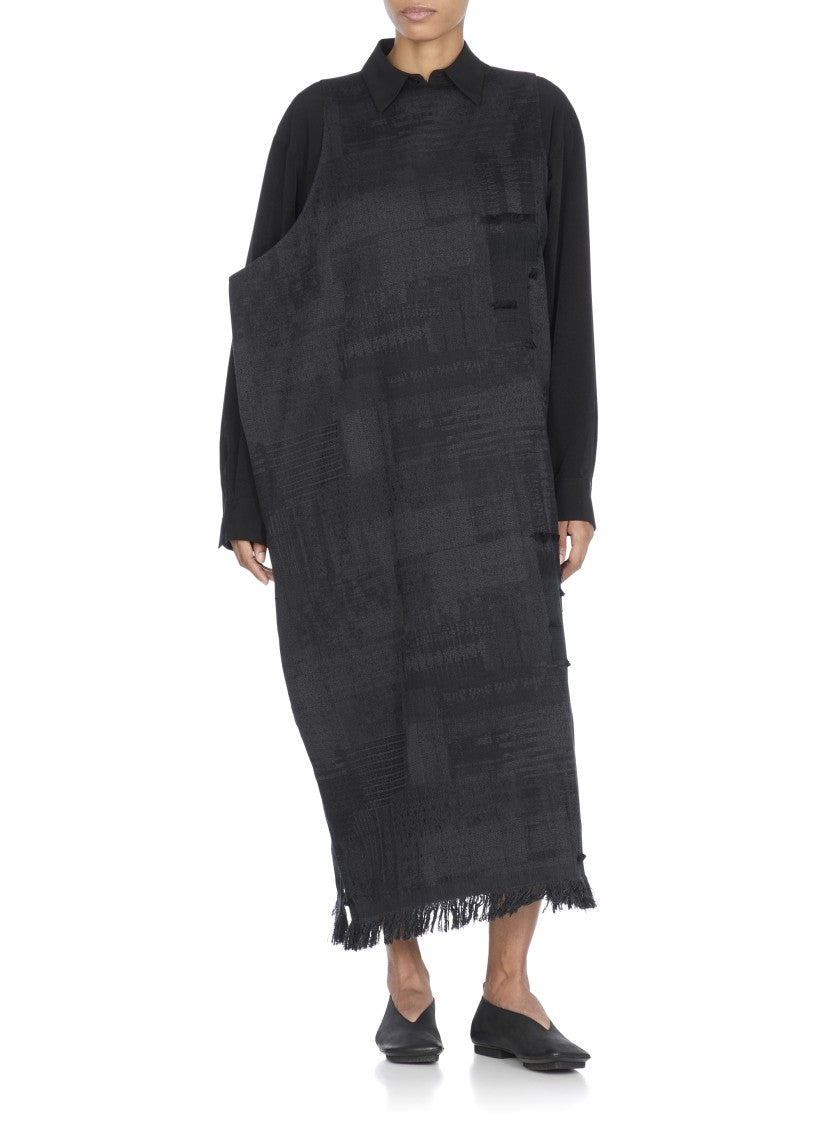 Y's Textured Hem Sleeveless Cotton Dress