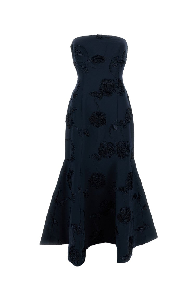 Rotate Floral Embossed Midi Dress