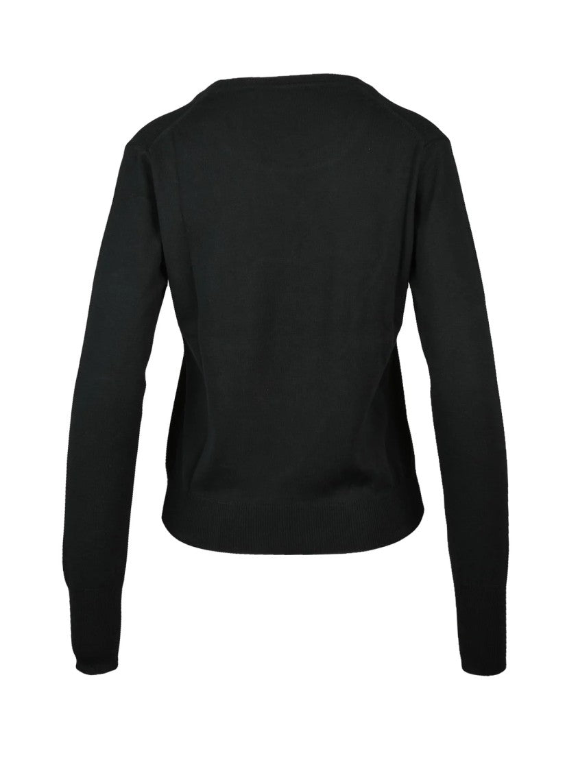 Vivienne Westwood Contemporary Black Crew Neck Jumper With Embroidered Emblem