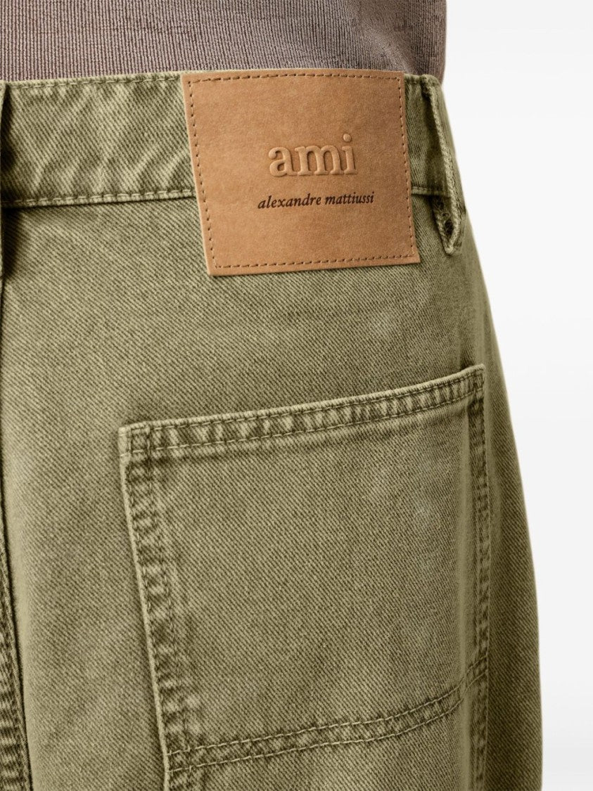 Ami Paris Silk And Nylon Blend Tailored Trousers
