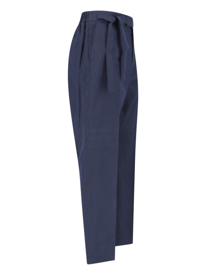 Paul Smith Blue Straight-Leg Cotton Lyocell Pants