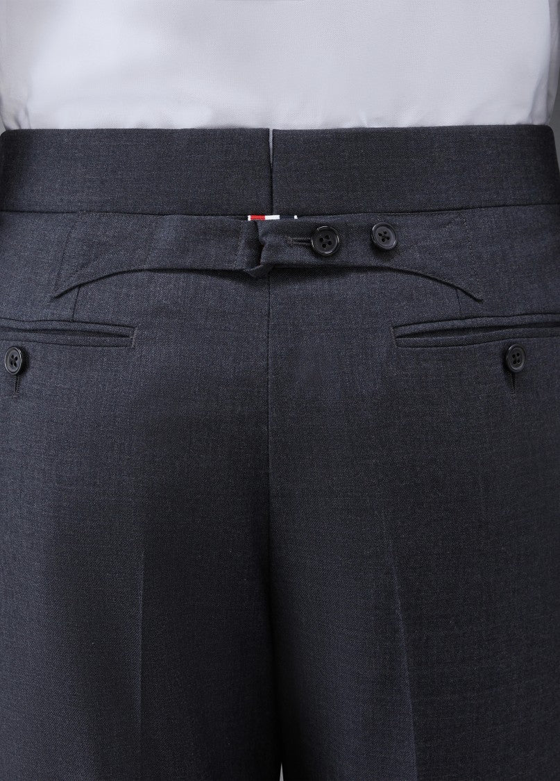 Thom Browne Tailored Mid-Rise Straight Pants With Refined Texture