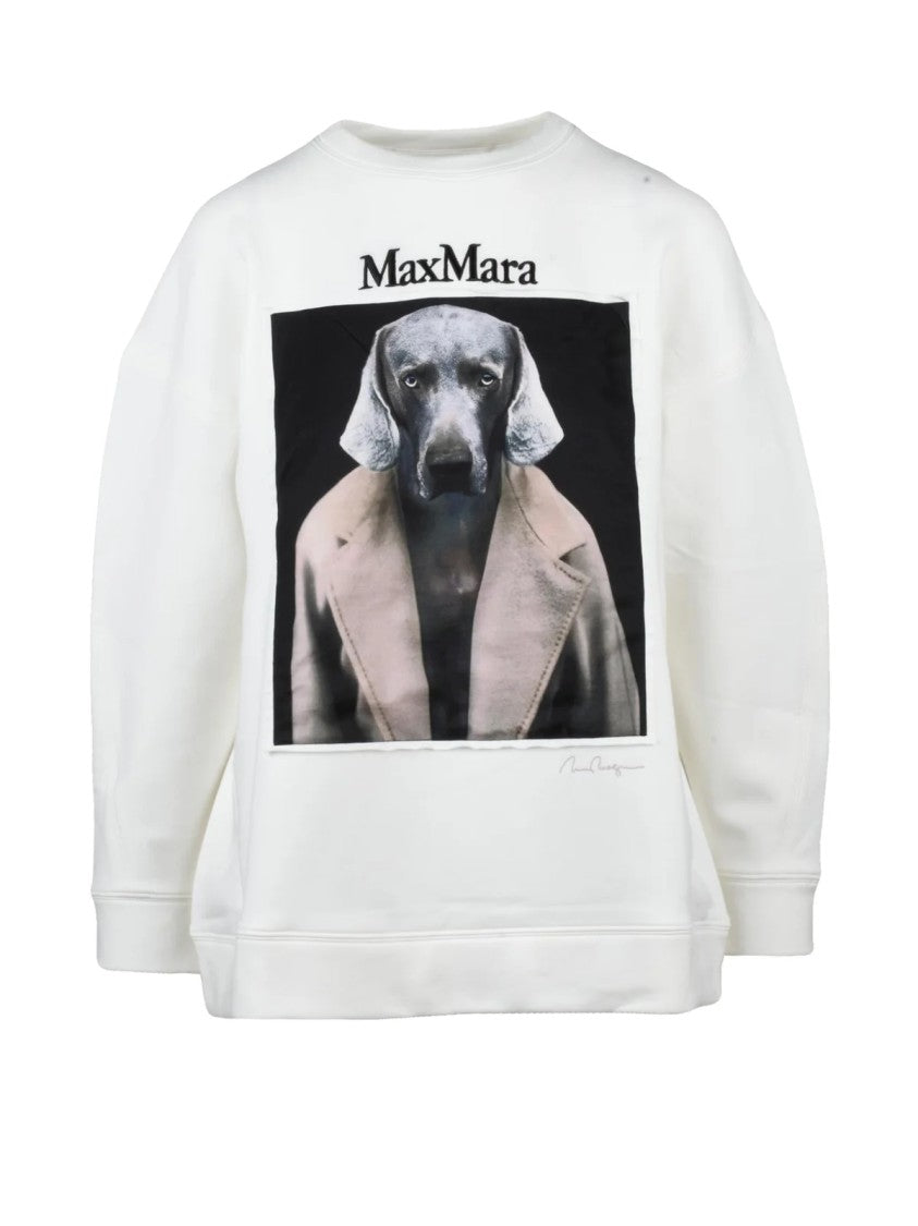 Max Mara Crewneck Sweatshirt With Graphic Dog Print