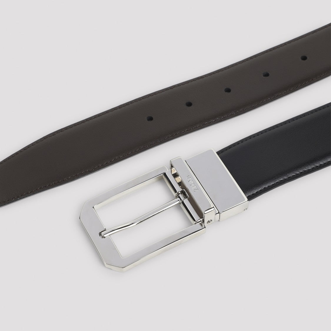 Zegna Black Cow Leather Belt