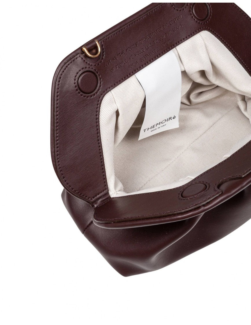 Themoirè Tia Clutch Bag In Vegan Fabric, Color Ebony