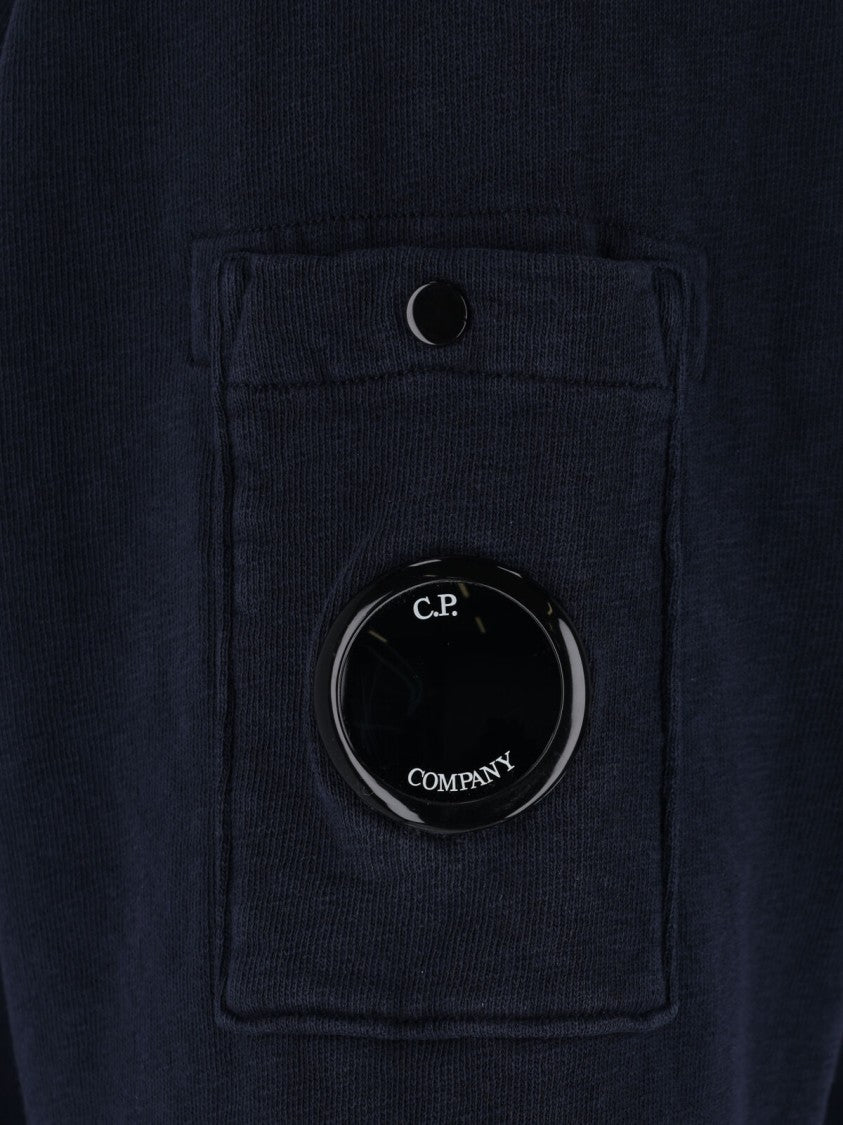 C.P. Company Blue Half-Zip Lens Detail Cotton Sweatshirt