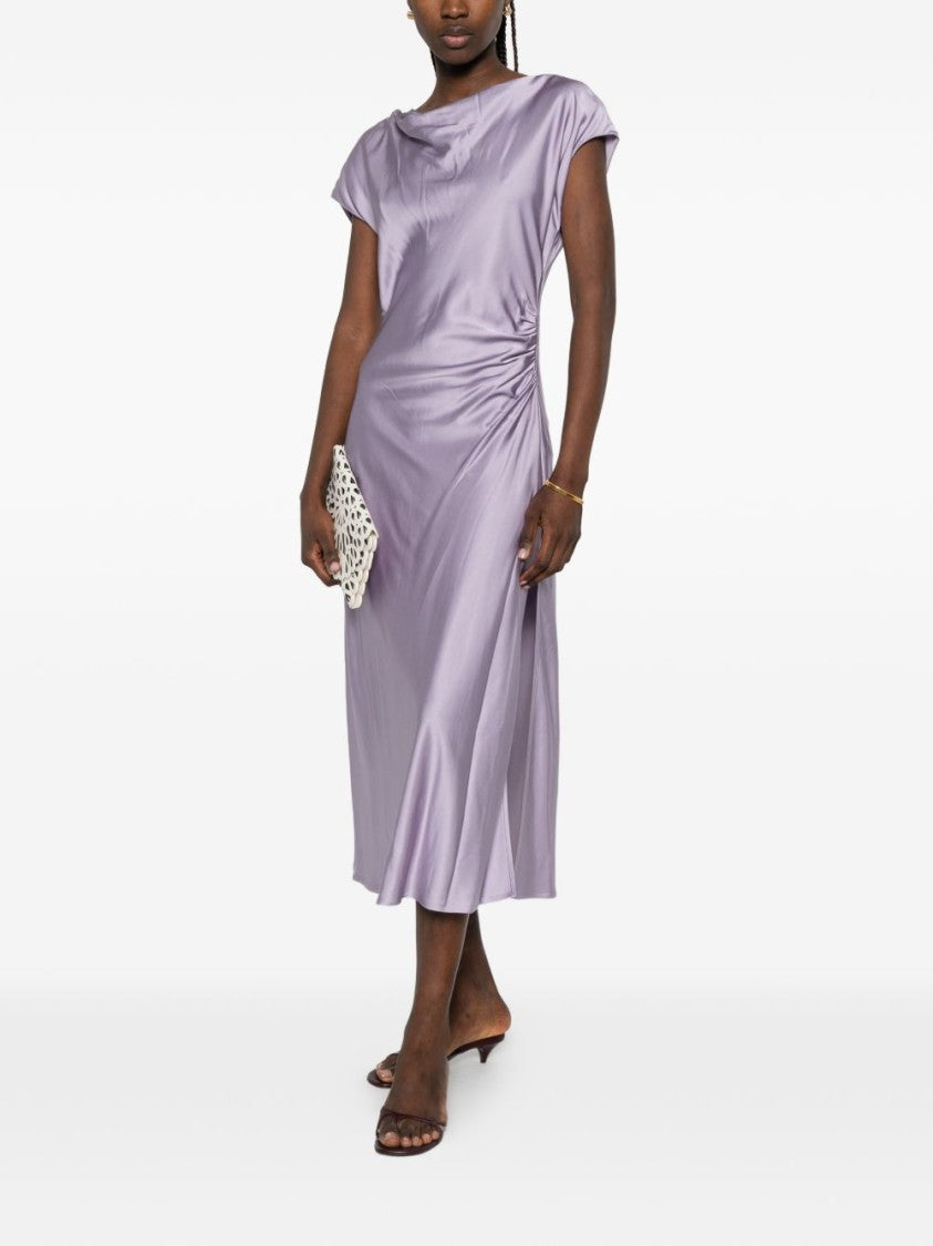 Liu Jo Purple Draped Cowl Neck Day Dress