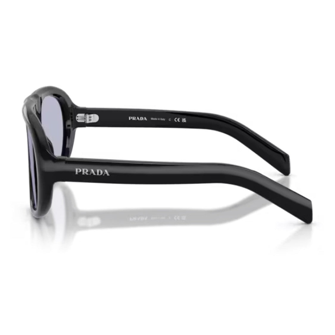 Prada Glossy Black C05s Oversized Pilot Acetate Sunglasses