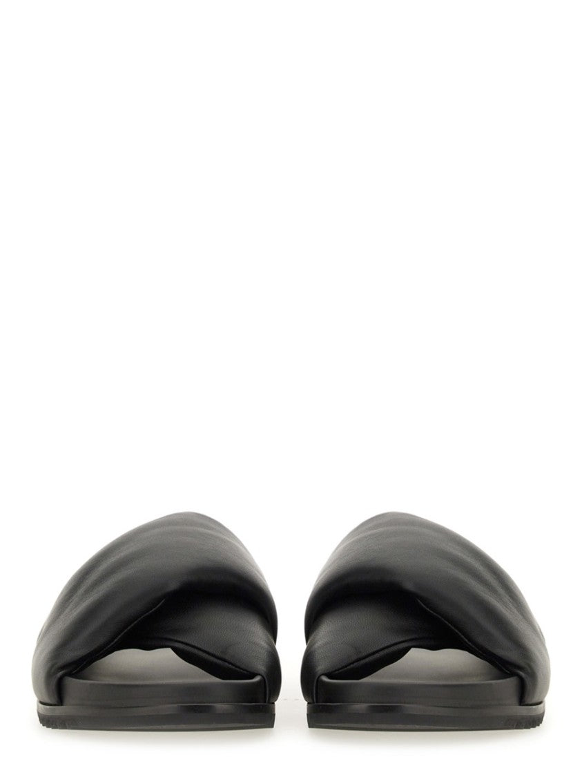 Rick Owens Twisted Design Lamb Leather Slides