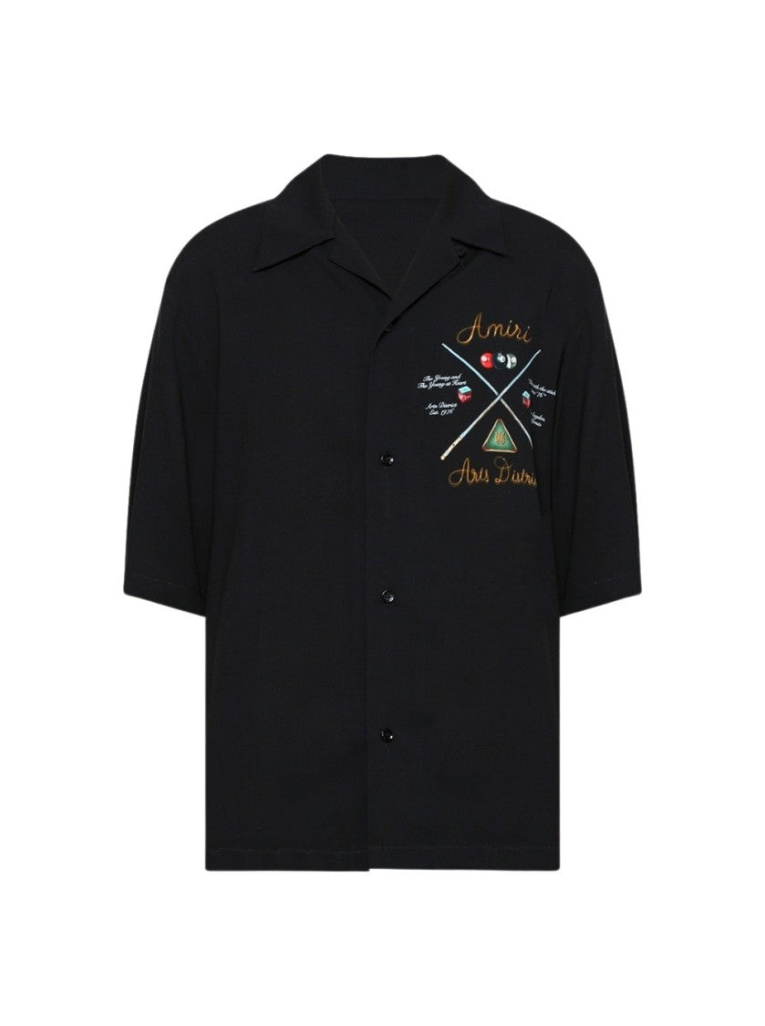 Amiri Pool Cue Bowling Shirt Black