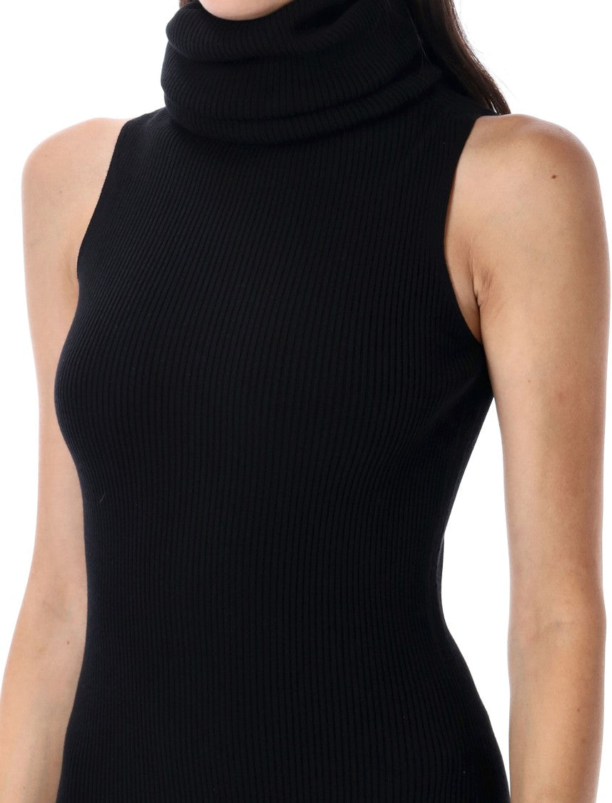 Rick Owens Ankle-Length Tube Dress With Turtle Neck