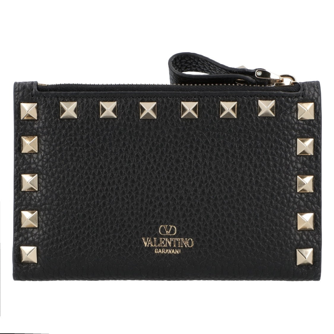 Valentino Garavani Black Leather Rockstud Wallet
