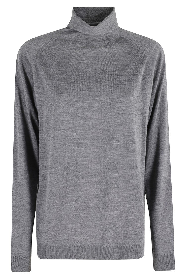 Department Five High Collar Sweater With Unique Back Button Opening