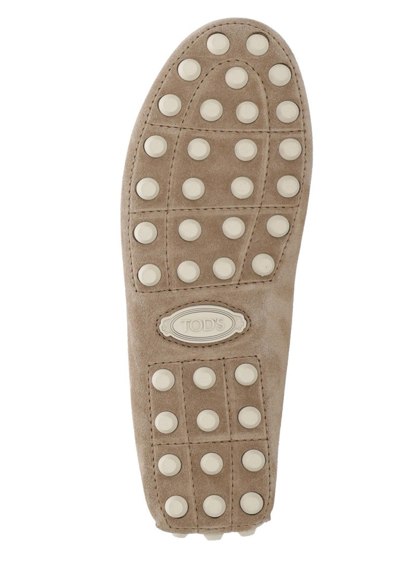 Tod's Brown Embossed Logo Loafers