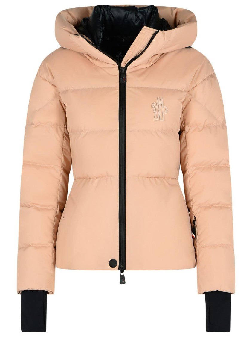 Moncler Grenoble 'Bouquetin' Pink Polyamide Hooded Ski Down Jacket
