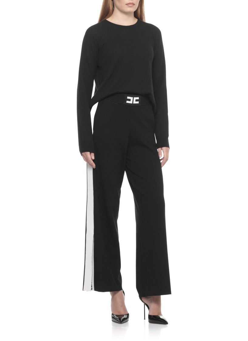 Elisabetta Franchi Logoed Palazzo Pants