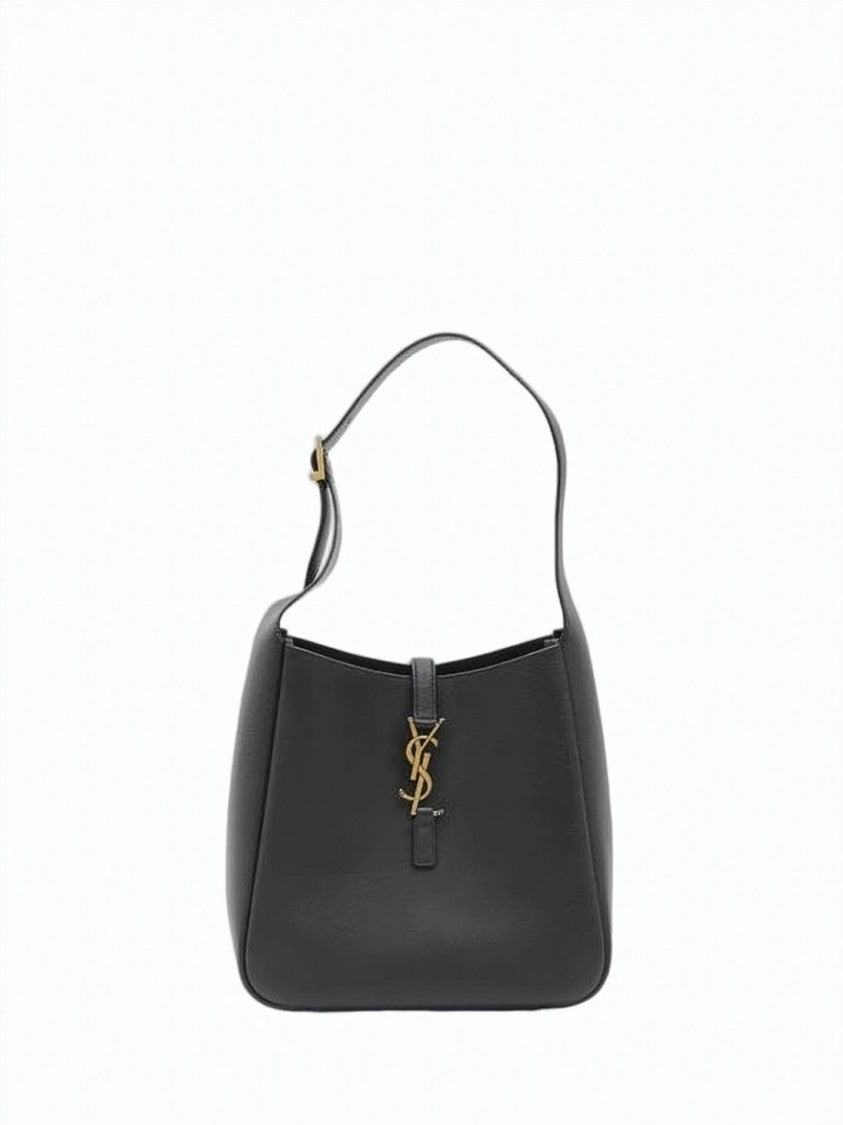 Saint Laurent Supple Grained Leather Small Shoulder Bag With Logo Closure