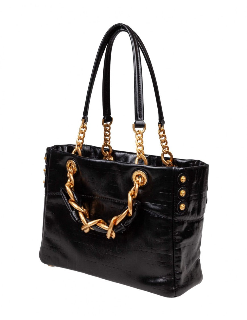 Balmain 1945 Soft Small Calfskin Handbag Black Color