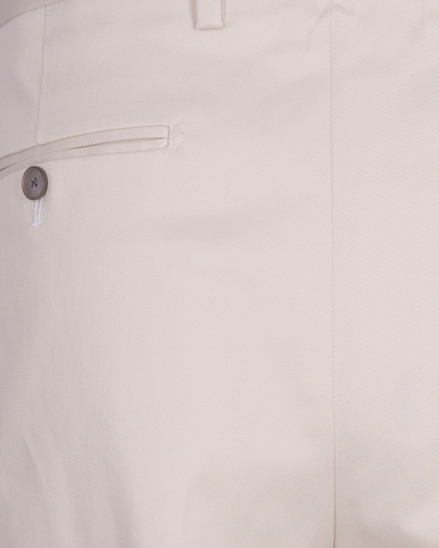 Briglia Cream Tailored Cotton Trousers