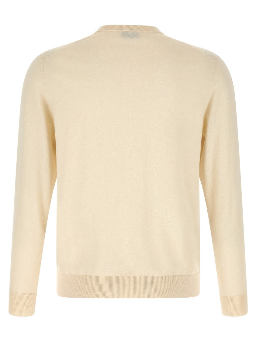 Ballantyne Cashmere And Cotton Blend Argyle Sweater With Ribbed Hem