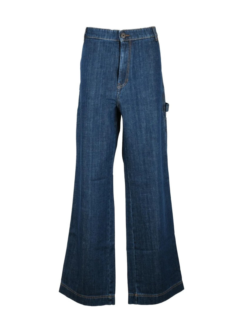 Max Mara Wide-Leg Jeans With Zip Closure And Utility Pockets