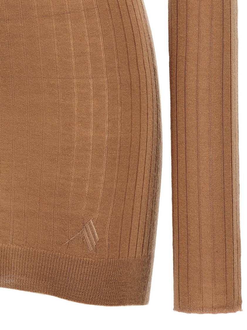 The Attico Ribbed Cashmere And Silk Knit Mini Dress