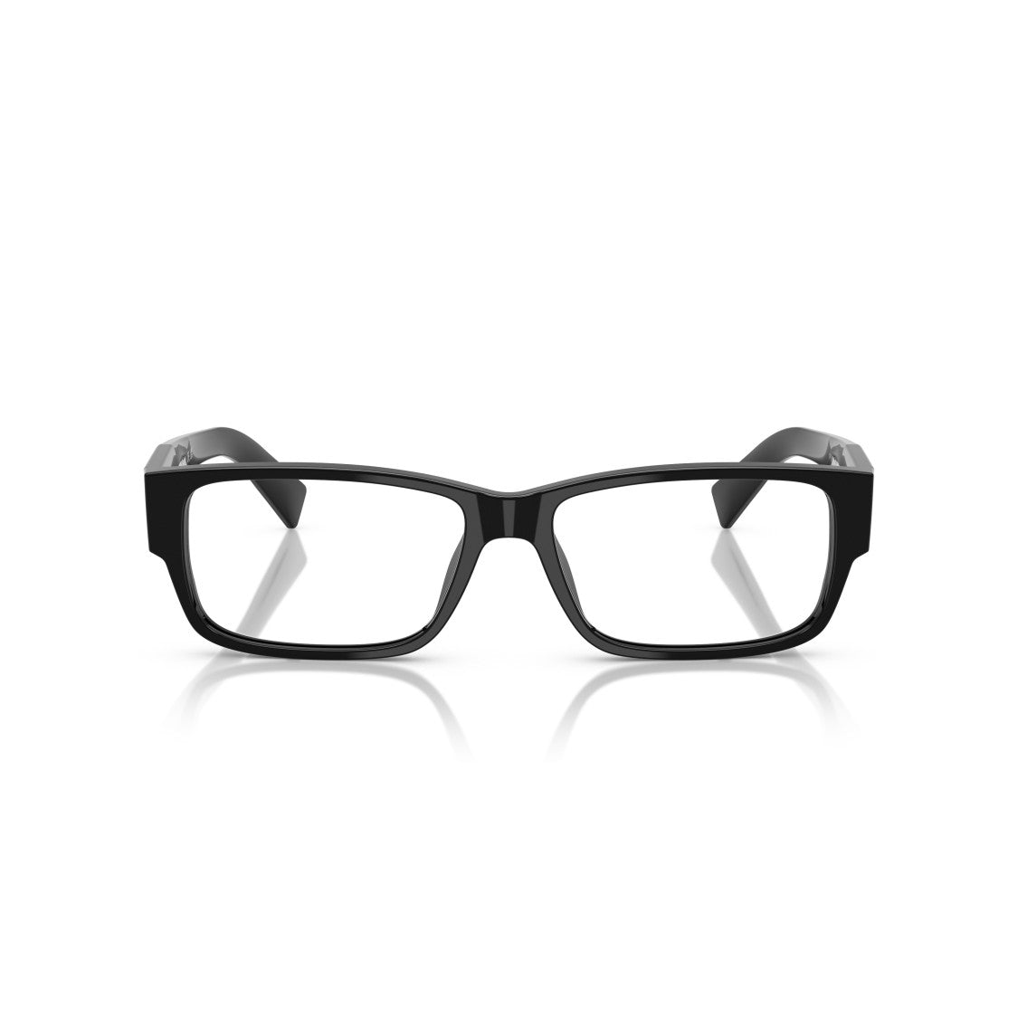 Prada 0Pr B09v Glossy Black Acetate Rectangular Sunglasses