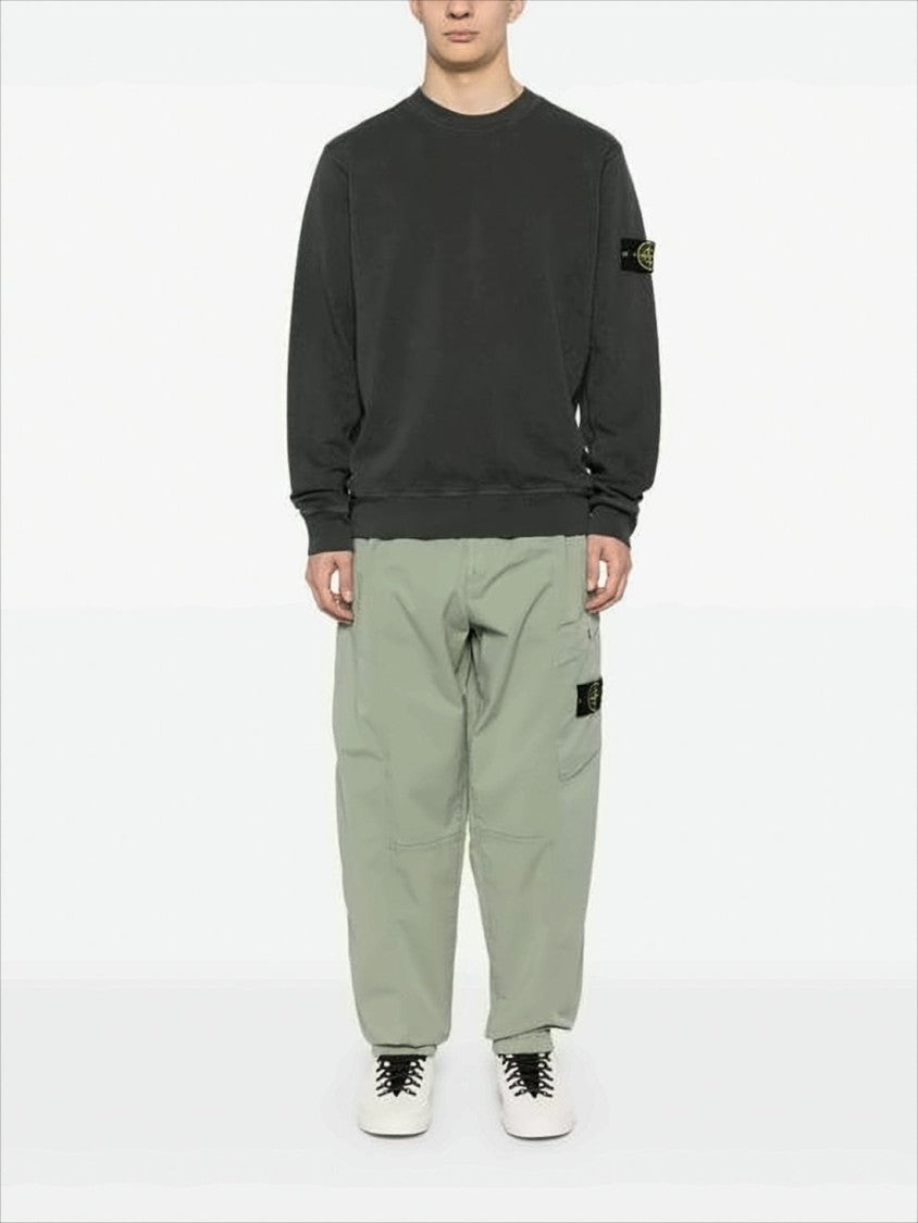 Stone Island Long-Sleeve Cotton Sweatshirt With Compass Logo Detail