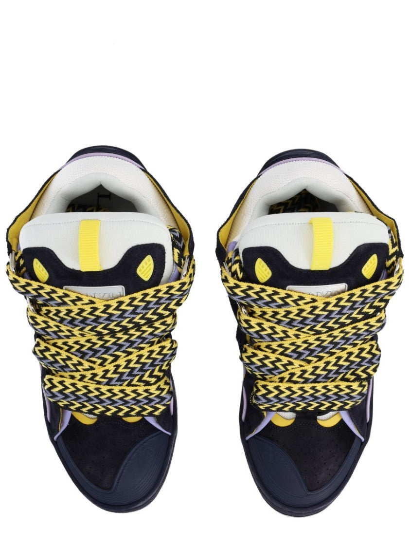 Lanvin Black Curb Zigzag Laces Padded Sneakers