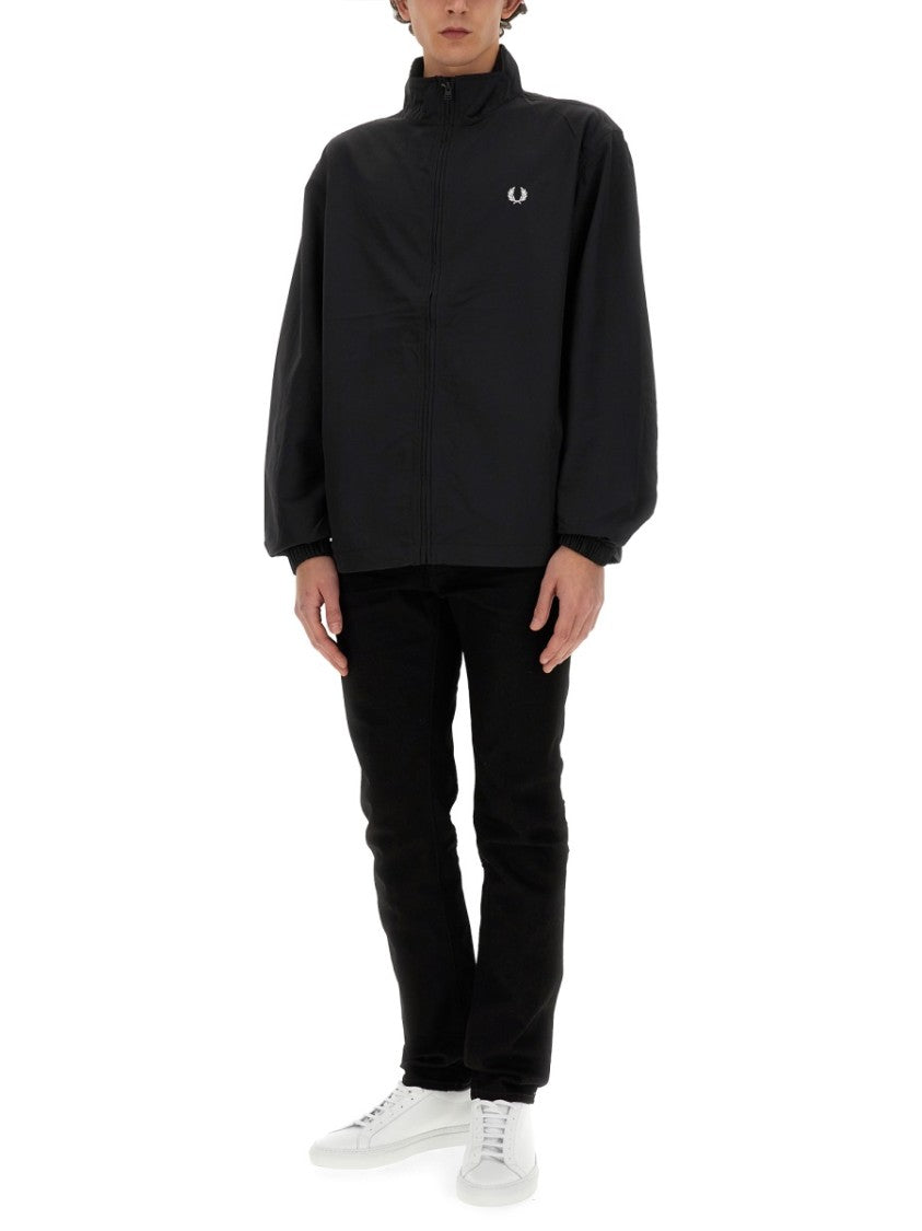 Fred Perry Relaxed-Fit Jacket With High Collar And Full Zip Closure