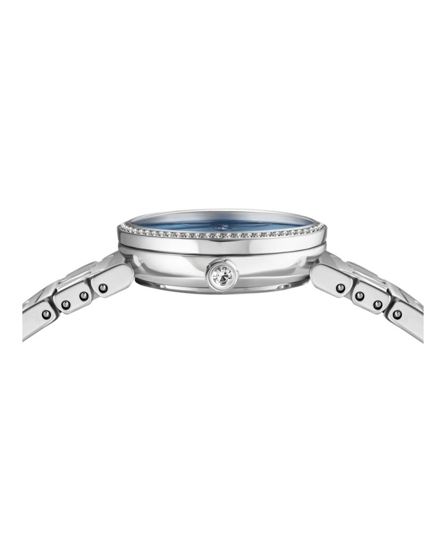 Fendi Swiss-Made Quartz Watch With Blue Chalcedony Dial And Diamond Accents