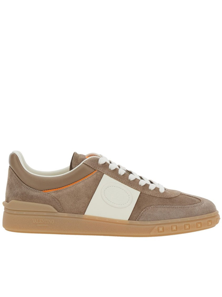 Valentino Taupe Sneakers Suede Leather Gum Sneakers