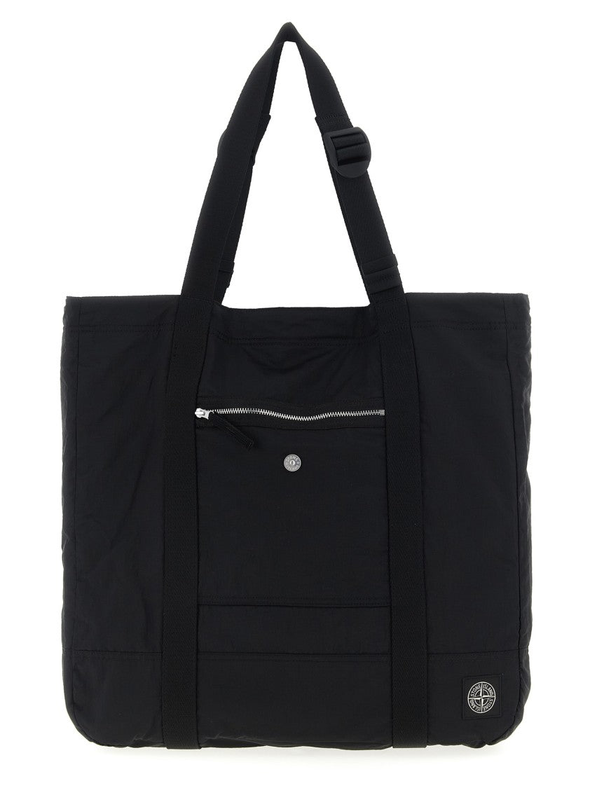 Stone Island Logo Patch Shopping Bag