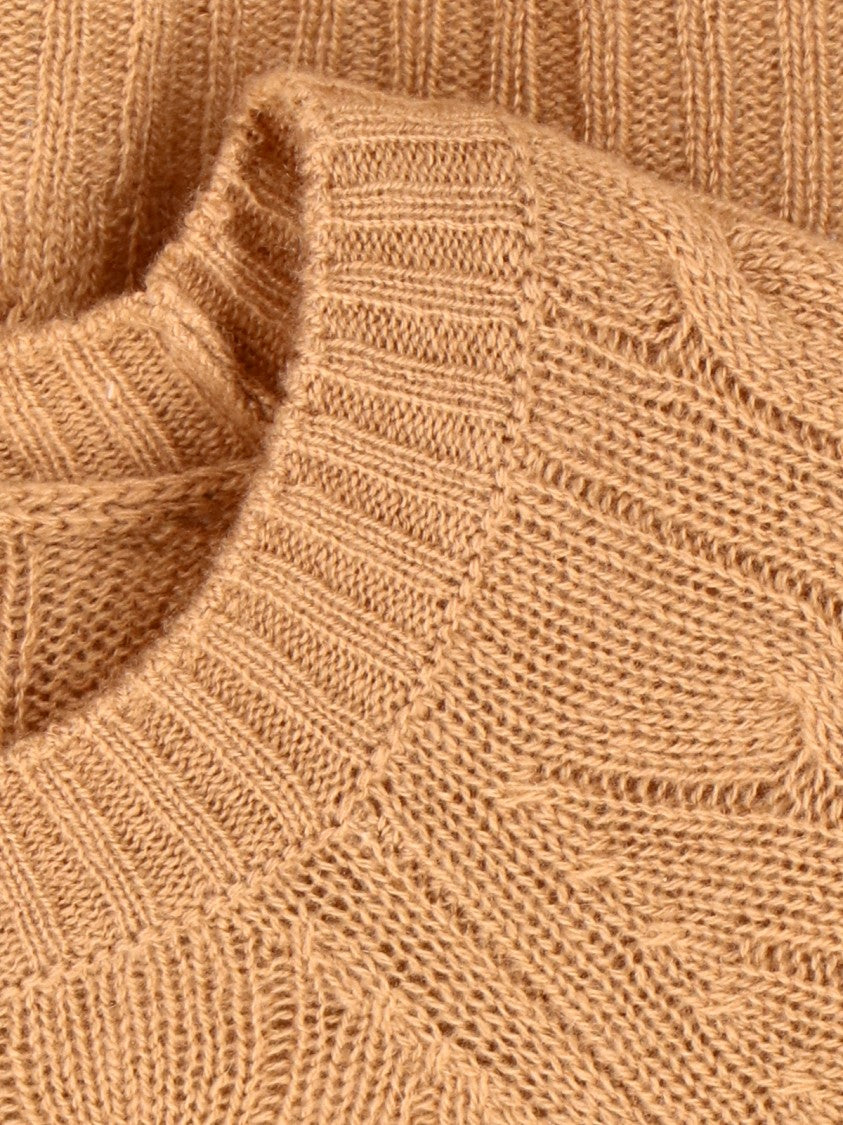 Etro Beige Cashmere Sweater With All-Over Cable Knit