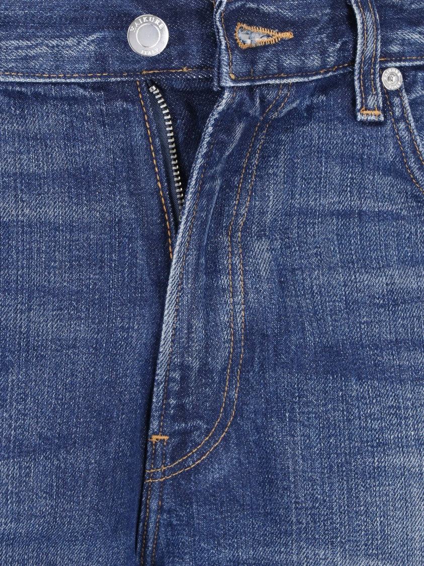 Haikure Wide-Leg Denim Jeans With Five-Pocket Design And Subtle Whiskering
